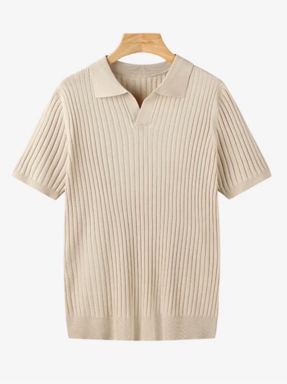 Riccardo Ricci Men's Beige Old Money Dante Polo Knit Shirt - BRAND NEW